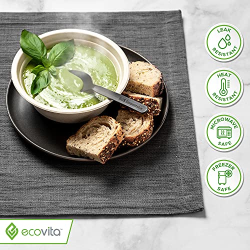 EcoVita 16 oz. Compostable Paper Bowls - Pack of 150, Tree-Free, Eco-Friendly, Disposable
