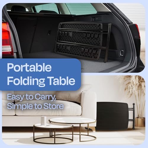 Lavish Home Indoor & Outdoor Portable Folding Table, Black, 2.5ft