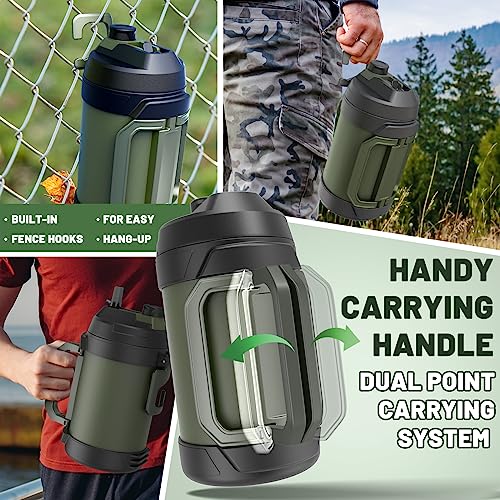 Hydraful Matte Black 128oz Insulated Stainless Steel Water Jug - Keeps Cold 48H