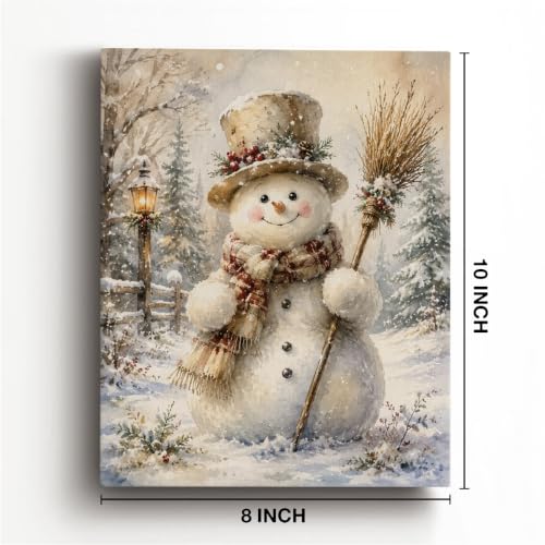 A10 Christmas Snowman Canvas Wall Art - Festive Winter Print by TTBDPB