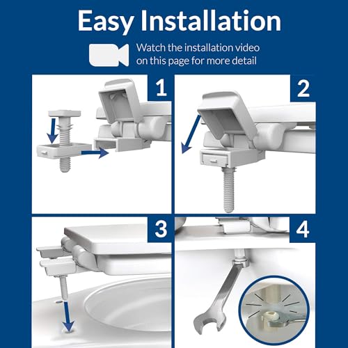 Mayfair Cassel Slow Close Elongated Toilet Seat - Easy Clean, Non Slip, Made in USA, Bone