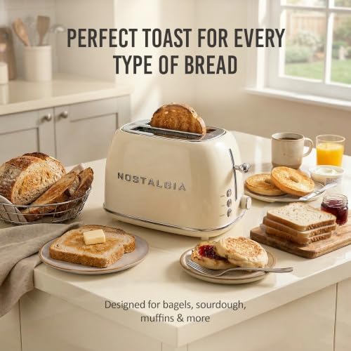 Nostalgia Classic Retro 2-Slice Toaster- Vintage Design- Enamel