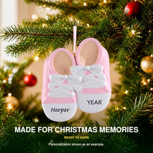 MAXORA Baby Christmas Ornament - Personalized First Christmas Shoe