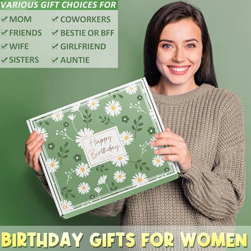 Spa Gift Basket for Women Sage Green Vanilla Coconut Birthday Presents for Her