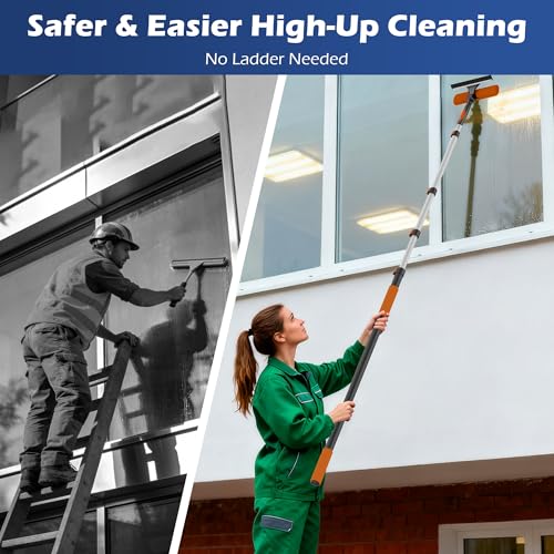 TONYINGO 5-24FT Telescoping Duster Kit with Extension Pole & Window Squeegee