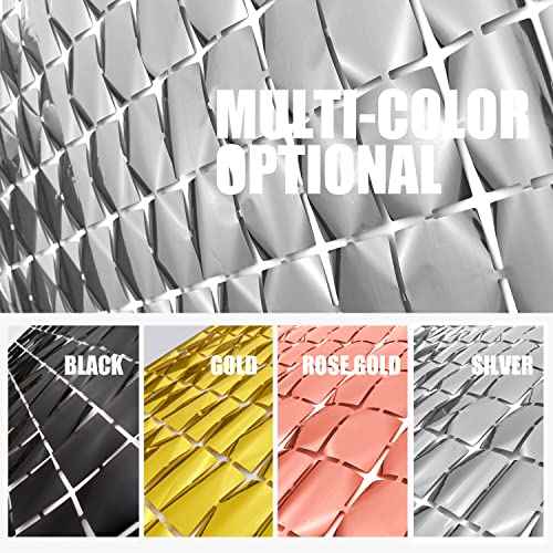 PADELO Silver Shimmer Wall Backdrop, Square Backdrop Curtain,2Pcs 3.3x6.6 Feet Silver Streamer Backdrop for Party Decorations