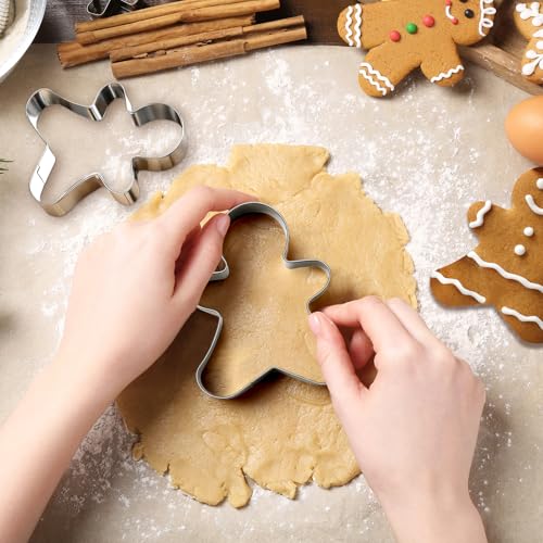 12-Piece Stainless Steel Gingerbread Cookie Cutter Set for Holiday Baking