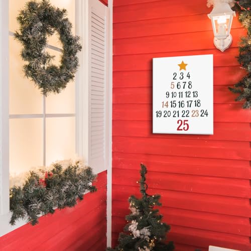 Christmas 23 Modern Wall Art - Holiday Countdown Picture 8x10 Framed for Christmas Decor