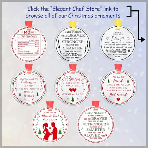 First Christmas as a Grandma Ornament 2026 – New Grandma Christmas Gift by Elegant Chef