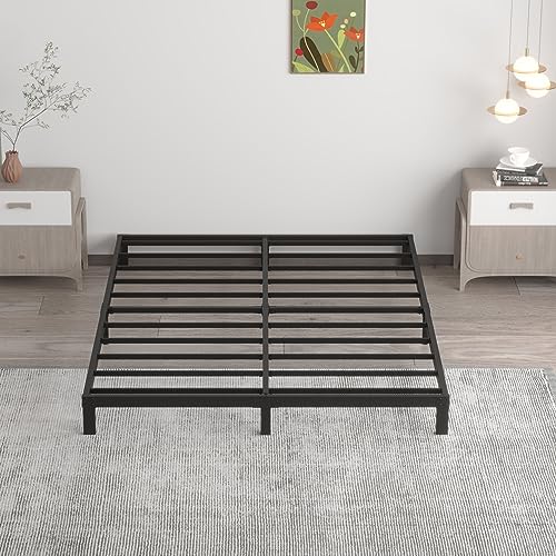 Queen Bed Frame - Low Profile 7 Inch Platform, Heavy Duty Steel Support