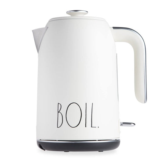 Rae Dunn Electric Hot Water Kettle - Stainless Steel Coffee Maker, Tea Kettle, Swivel Base, With Automatic Shut Off Boil-Dry Protection, Easy Pour Pitcher, 1500 Watt Boiling Power, 1.7 Liters, Cream