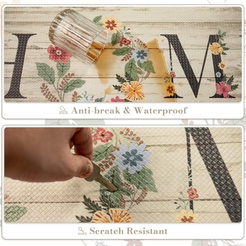 KIMODE Anti-Fatigue Kitchen Floor Mats 2-Pack - Cushioned Waterproof Rugs for Cooking & Standing Comfort