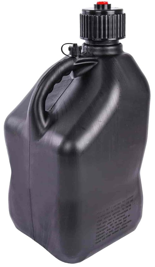 JEGS Square Black Jug | 5-Gallon Capacity | Contoured Handle | Exterior Fluid Level Markings | Leak-Free Seal | Unbreakable Cap | Made In USA