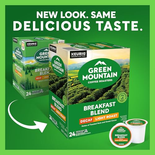 Decaf Breakfast Blend Coffee Pods - Green Mountain, 24 Count Pack of 4