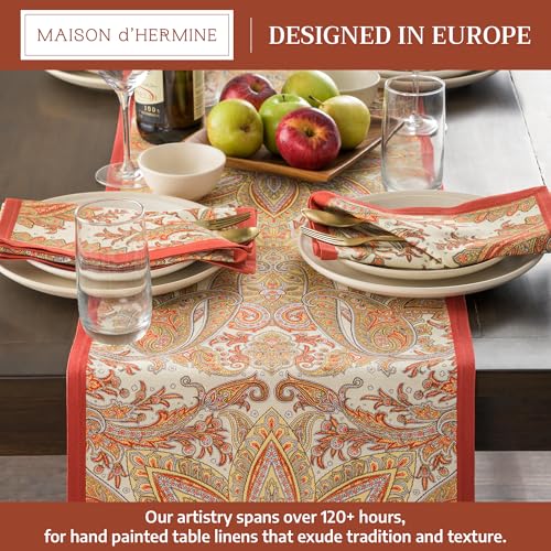 Maison d' Hermine Kashmir Paisley 100% Cotton Table Runner 14.5 x 108 Double Layer