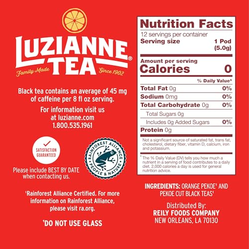 Luzianne Unsweetened Iced Tea Pods - Single Serve for Fresh Brewed Tea
