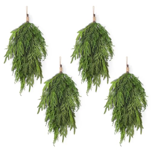 4PCS 24-Inch Norfolk Pine Cedar Swag Christmas Door Decor - Variation 4