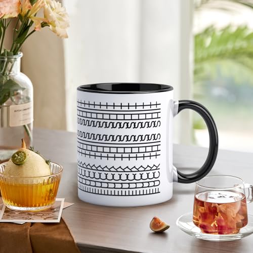 TEAWOO Black Funny Coffee Mug 11oz with Hidden Message Ceramic