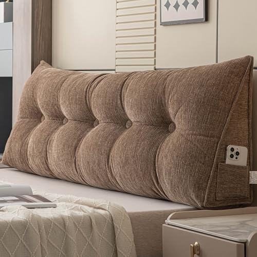 Queen Wedge Headboard Pillow for Support & Comfort - Soft Chenille Cover