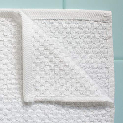 White Euro Spa Waffle Weave Bath Towels Set of 4 - Cotton Craft, 30x56 Inches - Variation of White / 4 Pack Bath Towel