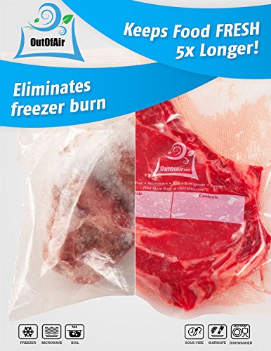 100 Quart Size Vacuum Sealer Bags - 8x12 Inches, Thick BPA-Free Food Storage