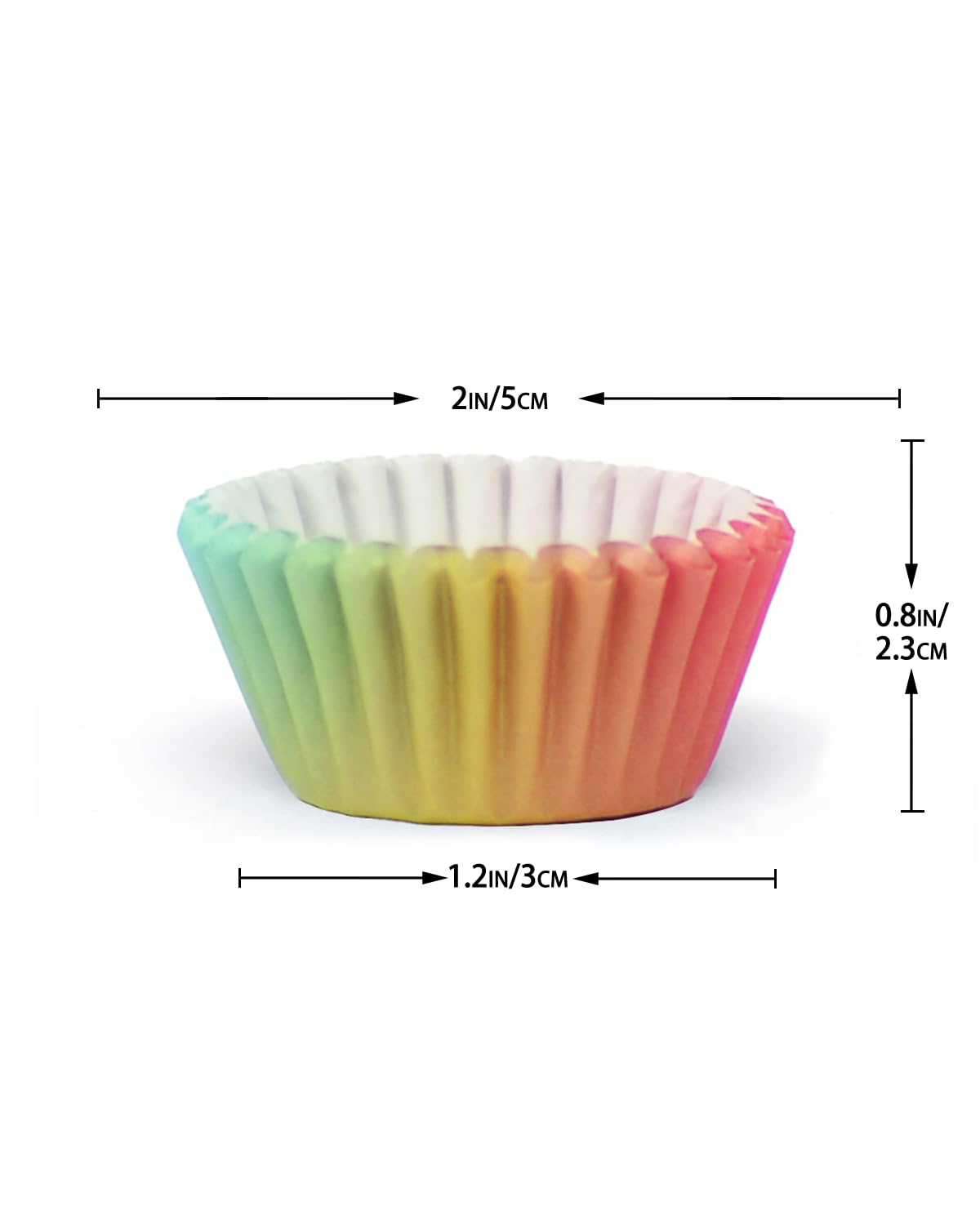 qiqee Mini Cupcake Liners Cupcake Cups 300-Count Food Grade Gradient Design Cupcake Papers Baking Cups Cupcake Wrappers(Small Size)