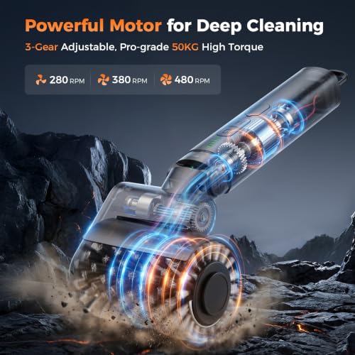 TOPMAKO Matte Black Cordless Electric Grill Brush with 50KG Power & 3 Speed Settings