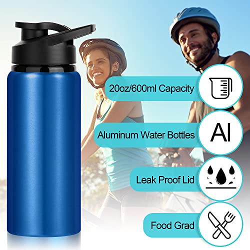 Black 20oz Aluminum Water Bottles Pack of 10 - Leakproof Reusable Sports Bottles for Travel & Outdoor Activities