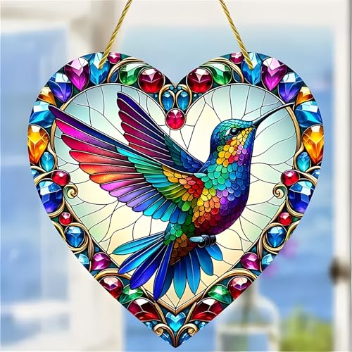 Acrylic Hummingbird Ornament, 20cm/8inch, Housewarming Gift, Hanging Decor for Door, Outdoor, Windows, Yard, Courtyard, Home Decorations