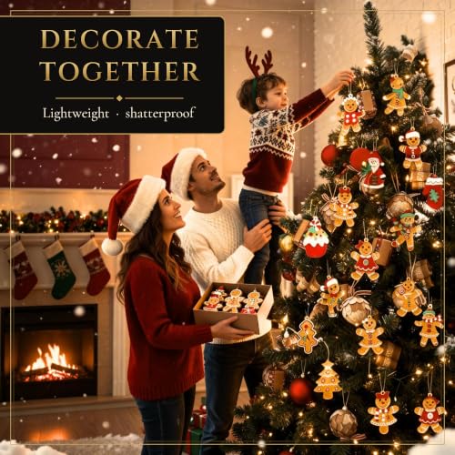 16 Pcs Gingerbread Man Ornaments for Christmas Tree – Soft PVC