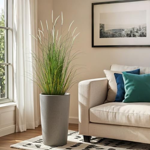 4ft Artificial Cattail Reed Grass Plant - 2 Pack Fake Onion Grass Decor