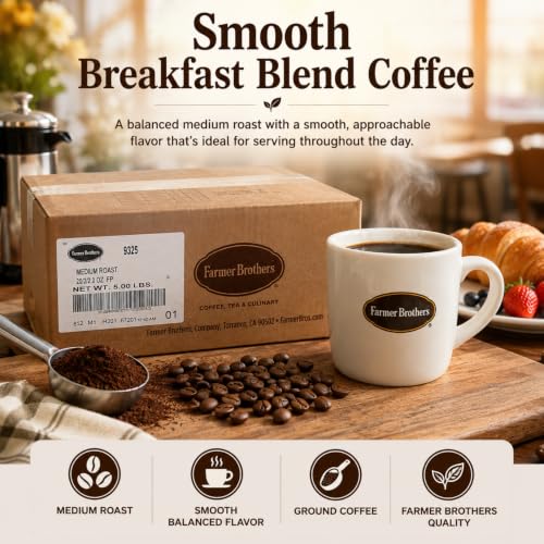 Farmer Brothers Breakfast Blend Ground Coffee - 2 oz Pack, Case of 40