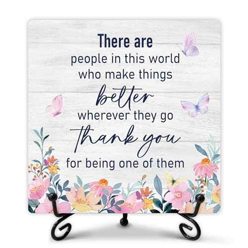 Thank You Gift for Women Men Grateful Gifts, Appreciation Gifts for Boss Leader Teacher Doctor Nurse, Coworkers Leaving Gift, Retirement Gifts, Decorative Sign with Stand, 5 x 5 Inches-B07