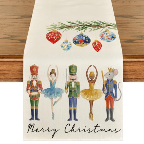 Artoid Mode Nutcracker Christmas Table Runner Home Party Decor 13x120