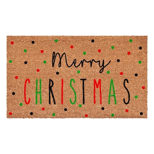 Calloway Mills Festive Merry Christmas Doormat 2'6" x 4' (30" x 48") Coir Backed