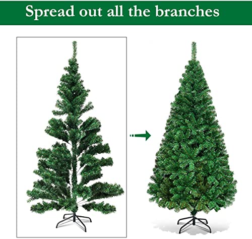 FANTASK Artificial Christmas Tree with Metal Stand, Holiday Pine for