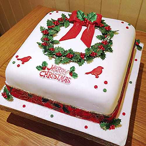 2 pcs Christmas Holly Leaves Silicone Mold Leaf Shaped Fondant Mold Chocolate Dessert Molds for Baking Chocolate Candy Sugar Cake Decorations Polymer Clay, Wax, DIY Sugar Crafts