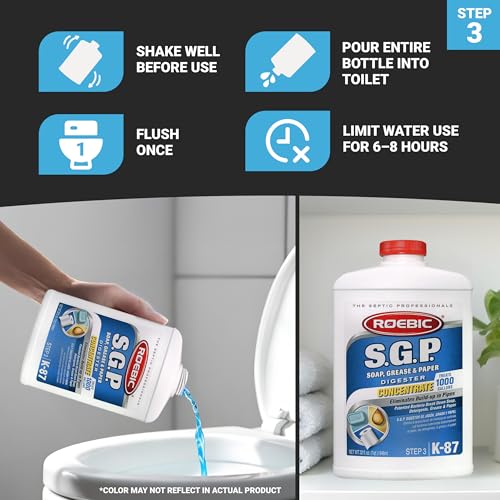 Roebic Septic System Maintenance Kit - Complete 4 Quarts Bacterial Treatment