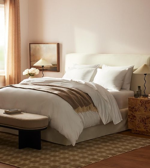 Brooklinen Luxury Sateen Sheet Set - 7-Piece 100% Cotton Bedding for Ultimate Comfort | King Size - White