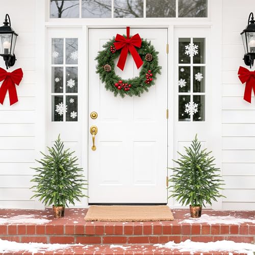 2FT Norfolk Pine Tree with Pot - Real Touch Artificial Christmas Tree for Indoor & Outdoor Decor - Siyaluens
