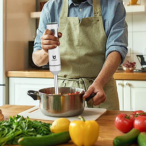 Cordless Hand Blender with Whisk - Rechargeable Food Mixer for Smoothies & Soups
