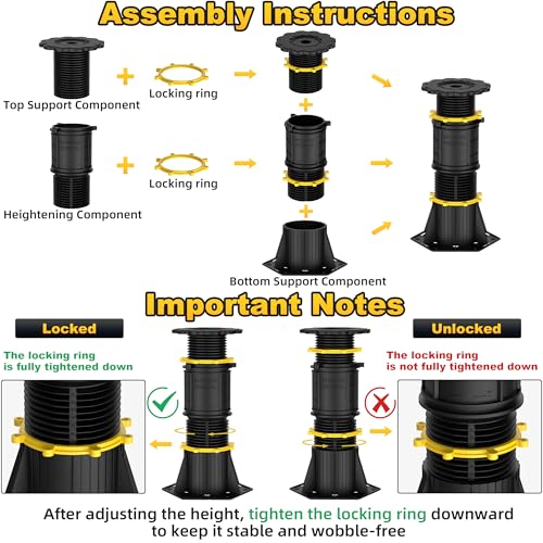 Adjustable Bed Support Legs 8.5-13 inch, 4 Pcs Center Support for Bed Frame