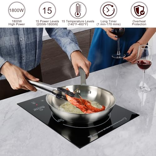 Duxtop Medium Portable Built-in 1800W Induction Cooktop - Energy Efficient & Easy to Use