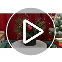 Briful 10 Inch Mini Artificial Christmas Tree with White Holly Pine Snowy Decor in Black Ceramic Pot