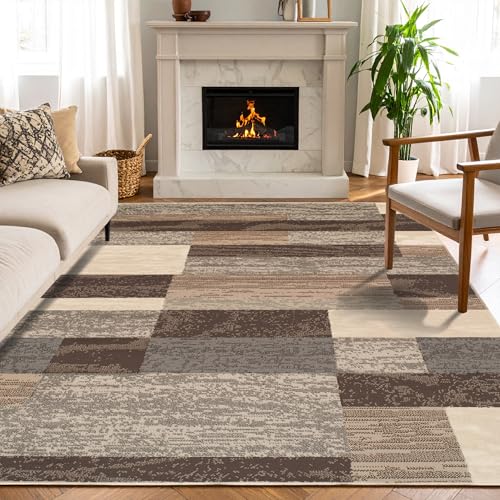 Slate 5'x8' Modern Geometric Indoor Area Rug - Superior Rockwood