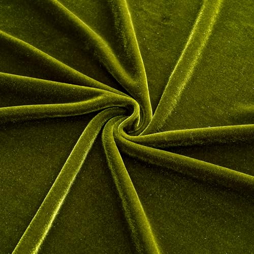 MIULEE Olive Green Velvet Ruffle Tablecloth 60x120 Inch for Holiday & Wedding