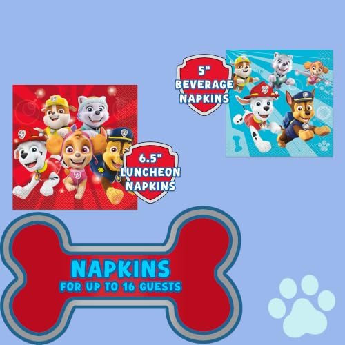 Paw Patrol Boy Birthday Party Supplies Set - Serves 16 with Plates, Cups, Masks & Decorations - UltimateXL Variation