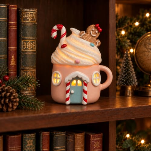 Lighted Gingerbread Cake House – Resin Christmas Tabletop Decor