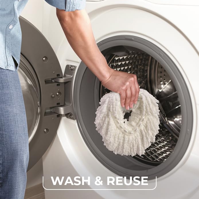 O-Cedar Easywring Microfiber Spin Mop & Bucket Floor Cleaning System with 4 Extra Refills