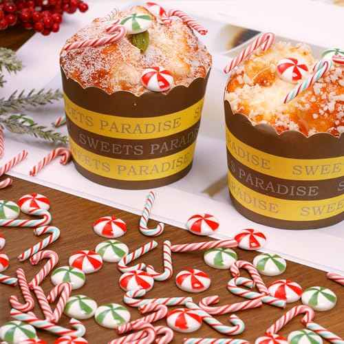 100Pcs Christmas Mini Candy Decorations Faux Candy Decorations for Christmas DIY Craft Supplies Party Decorations